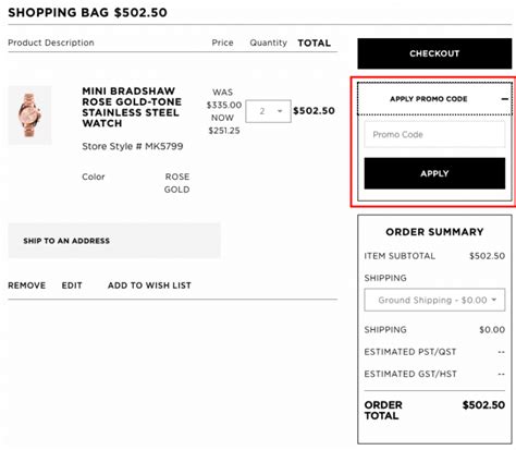michael kors canada promo code 2022